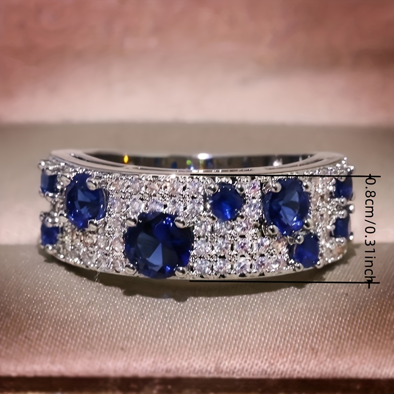 New Fashion Blue Synthetic Gemstone Ring for Women